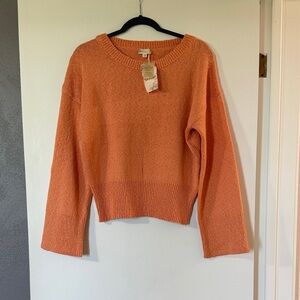 Hem & Thread Apricot Orange Crewneck Sweater